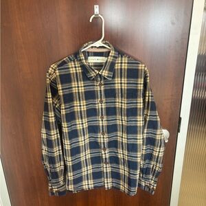 The Normal Brand Navy and Yellow Plaid Shirt